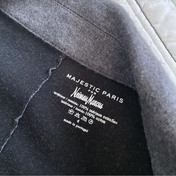 Majestic Filatures x Neiman Marcus 100% Extrafine Merino Wool 2 Button Blazer L - Picture 2 of 8